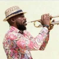 man playing trumpet